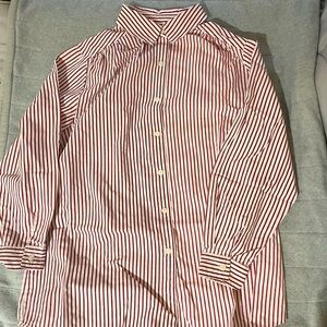 Red and white pinstripe shirt